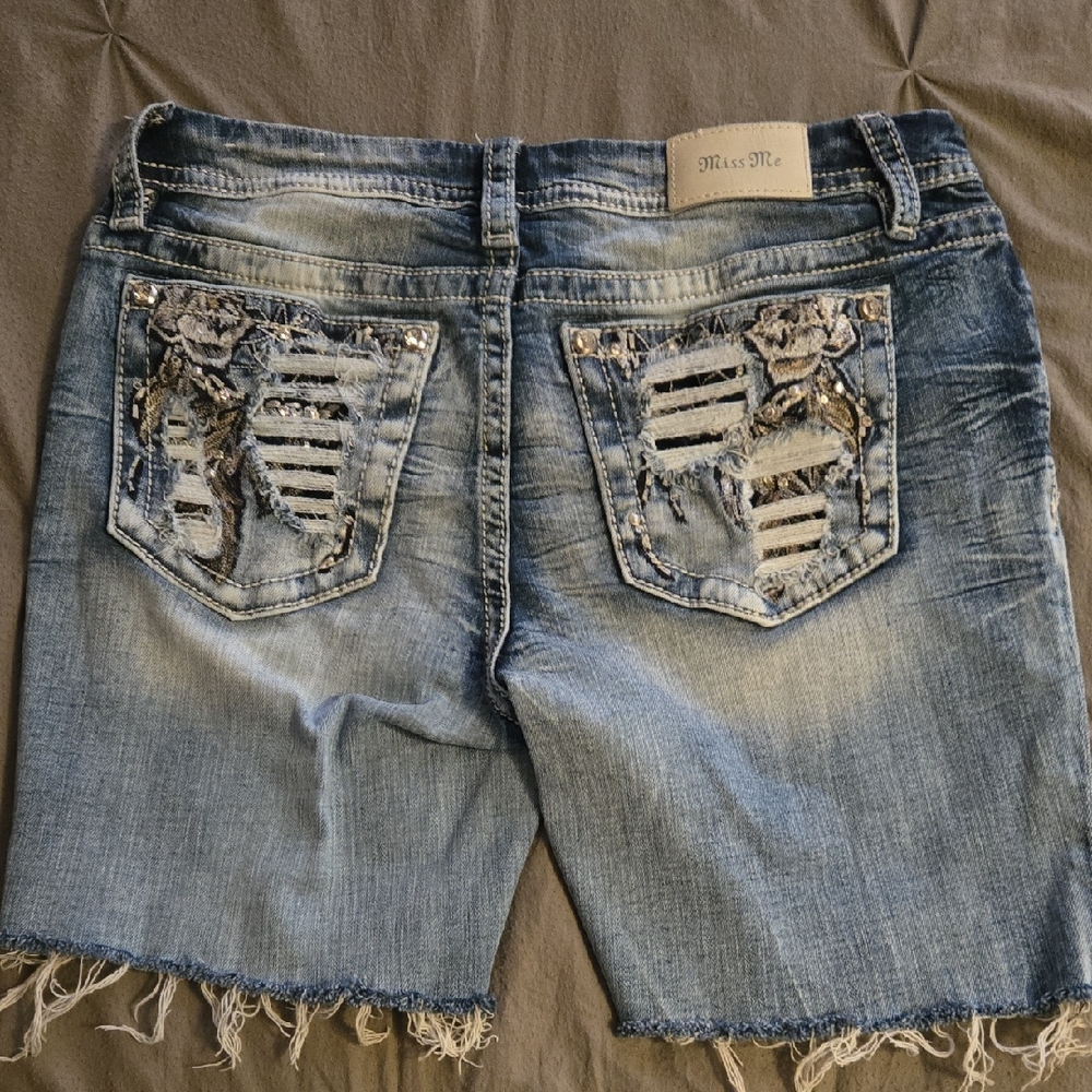 Miss Me Blue Denim Shorts